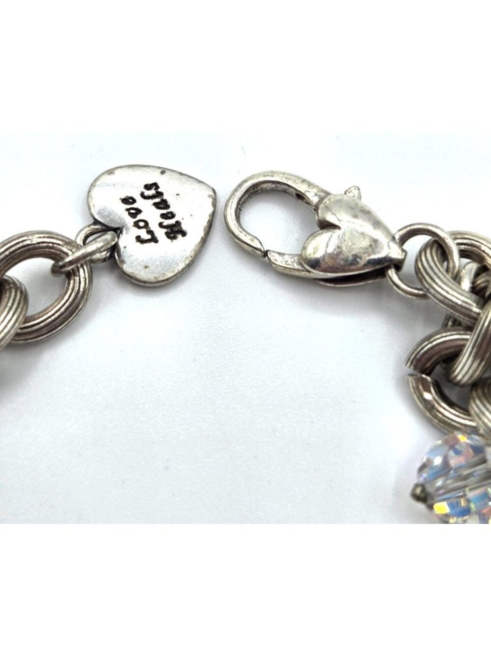 Brighton Charm Bracelet Love Locket Trust Accept Love Heals Charm Pink Ribbon - Picture 7 of 16